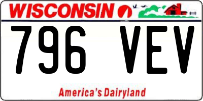 WI license plate 796VEV