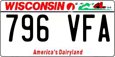 WI license plate 796VFA