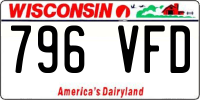 WI license plate 796VFD
