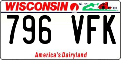 WI license plate 796VFK