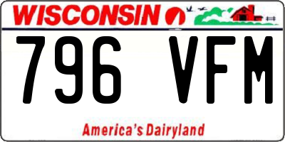 WI license plate 796VFM