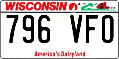 WI license plate 796VFO