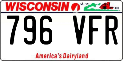 WI license plate 796VFR