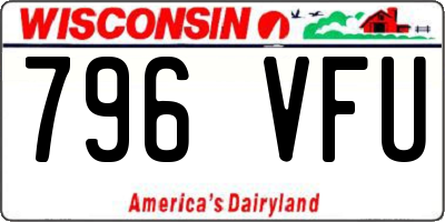 WI license plate 796VFU