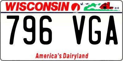 WI license plate 796VGA