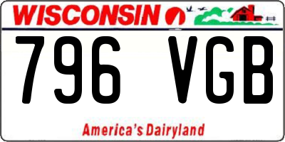 WI license plate 796VGB