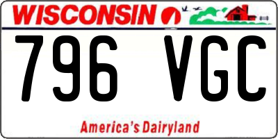WI license plate 796VGC