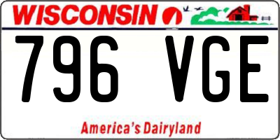 WI license plate 796VGE