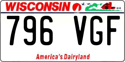 WI license plate 796VGF
