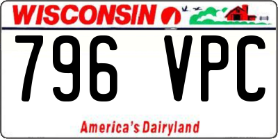WI license plate 796VPC
