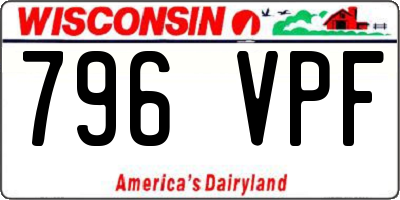 WI license plate 796VPF