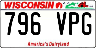 WI license plate 796VPG