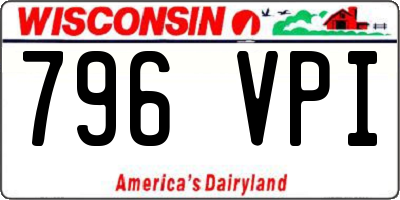 WI license plate 796VPI