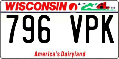 WI license plate 796VPK