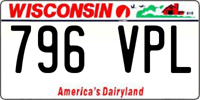 WI license plate 796VPL