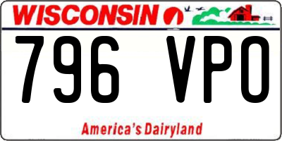 WI license plate 796VPO