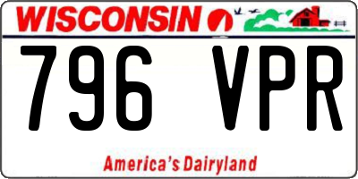 WI license plate 796VPR