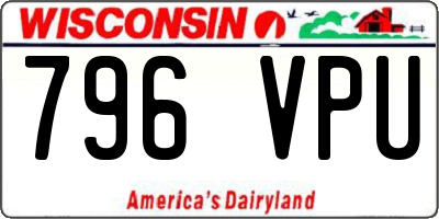 WI license plate 796VPU
