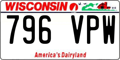 WI license plate 796VPW