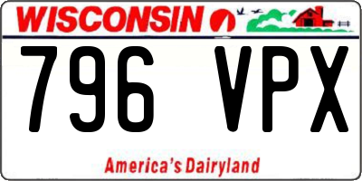WI license plate 796VPX