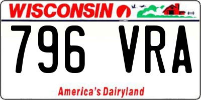 WI license plate 796VRA