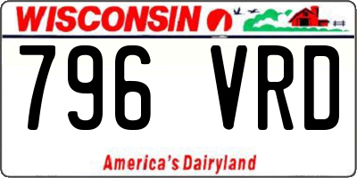 WI license plate 796VRD