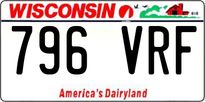 WI license plate 796VRF