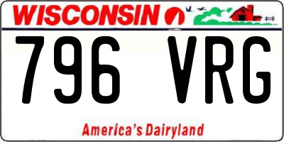 WI license plate 796VRG
