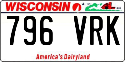 WI license plate 796VRK
