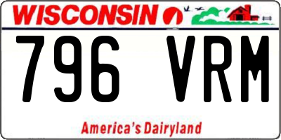 WI license plate 796VRM