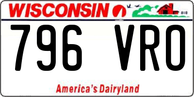 WI license plate 796VRO