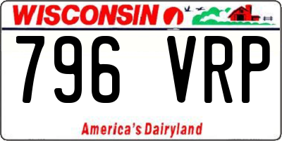 WI license plate 796VRP