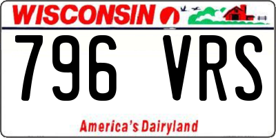 WI license plate 796VRS