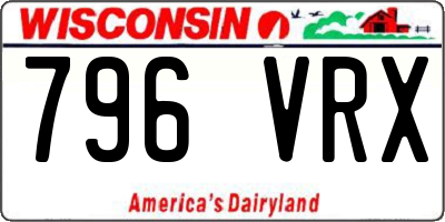 WI license plate 796VRX