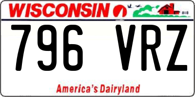 WI license plate 796VRZ