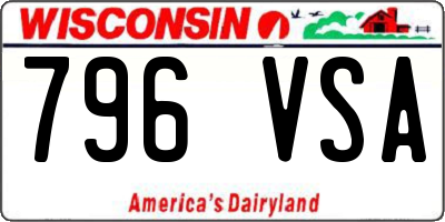 WI license plate 796VSA