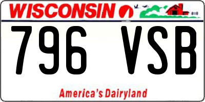 WI license plate 796VSB