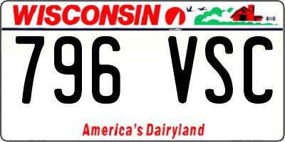WI license plate 796VSC