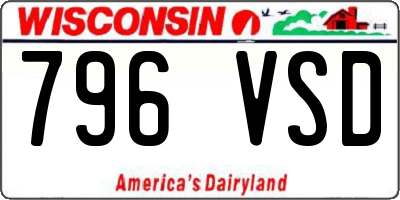 WI license plate 796VSD