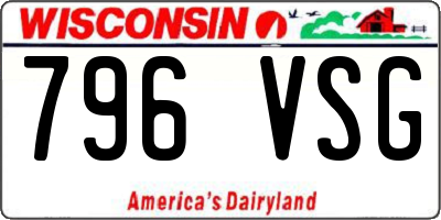 WI license plate 796VSG