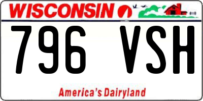 WI license plate 796VSH