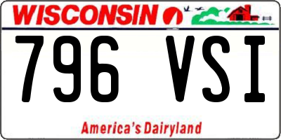 WI license plate 796VSI