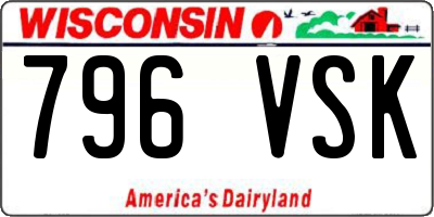 WI license plate 796VSK