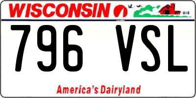 WI license plate 796VSL