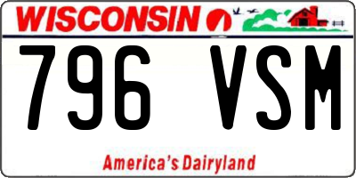 WI license plate 796VSM