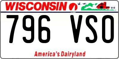 WI license plate 796VSO