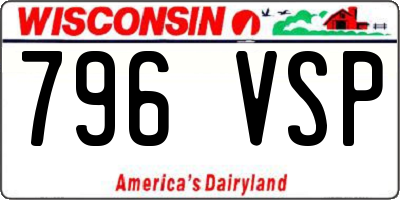 WI license plate 796VSP