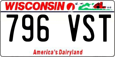 WI license plate 796VST