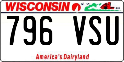 WI license plate 796VSU