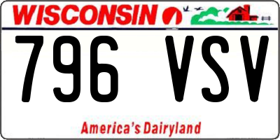 WI license plate 796VSV